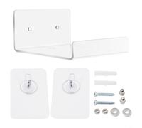 CWOQOCW Étagère flottante en acrylique transparent de 10,2 x 10,2 cm - Petite étagère murale pour photos, vernis à ongles et épices - Organiseur de salle de bain transparent