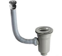 CWOQOCW Filtre de vidange d'évier en acier inoxydable avec bouchon d'étanchéité anti-obstruction - Filtre double couche pour évier de cuisine - Gris (C)