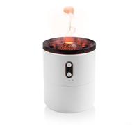 CWOQOCW Humidificateur à flamme volcanique pour méduse, diffuseur d'arômes à double pulvérisation avec lumière rouge, diffuseur de brume USB silencieux, protection contre les brûlures à sec, blanc (A)