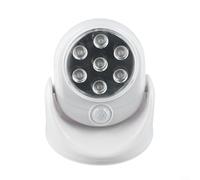 CWOQOCW Lampe LED sans fil activée par le mouvement à 360° Base pivotante 3 m Portée de détection pour escalier, placard, garage, lampe LED en plastique blanc