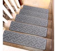 CWOQOCW Lot de 15 tapis d'escalier autocollants réutilisables, antidérapants pour marches en bois, tapis de sécurité pour enfants, animaux de compagnie, personnes âgées, 20,3 x 76,2 cm (76,2 x 20,3 cm