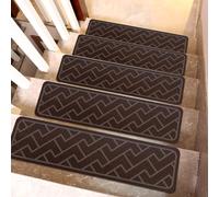 CWOQOCW Lot de 15 tapis d'escalier autocollants réutilisables, antidérapants pour marches en bois, tapis de sécurité pour enfants, animaux de compagnie, personnes âgées, 20,3 x 76,2 cm (76,2 x 20,3 cm