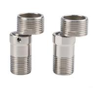 CWOQOCW Lot de 2 rallonges de douche en acier inoxydable avec rotation à 360° - Pieds incurvés - Adaptateur d'angle excentrique pour projets de rénovation de salle de bain - Argenté