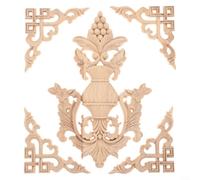 CWOQOCW Lot de 5 appliques de sculpture en bois pour projets de décoration d'intérieur sur armoire, lit, porte et armoire avec design européen classique esthétique