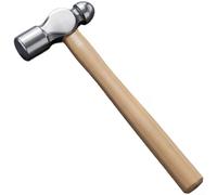 CWOQOCW Marteau à panne sphérique en acier au chrome vanadium, manche en bois pour le travail des métaux et la réparation, double usage, tête plate et arrondie, outil robuste marron, 37 cm (A)