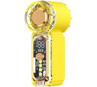 CWOQOCW Mini ventilateur à main turbo avec batterie de 1500 mAh, 100 vitesses réglables, refroidisseur portable compact pour bureau, voyage d'affaires (jaune)