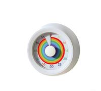 CWOQOCW Minuteur visuel magnétique rechargeable de 60 minutes de type C pour salle de uisine, bibliothèque, mode silencieux, en acier inoxydable, 73 cm, blanc, violet, bleu (blanc arc-en-ciel