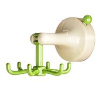 CWOQOCW Organiseur de cuisine à ventouse, avec 6 crochets rotatifs, support mural sans perçage, pour ustensiles, rangement réutilisable en plastique PET, pour surfaces lisses (vert rétro)