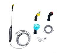 CWOQOCW Pulvérisateur de jardin électrique à piles avec lance télescopique en métal de 60 à 80 cm, tuyau de 3 m et buses réglables pour arrosage et irrigation des plantes