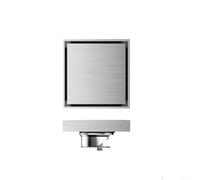 CWOQOCW Siphon de sol carré en acier inoxydable 304, insert encastré anti-odeur pour carrelage de pièce humide, finition argentée moderne (12 x 12 cm)