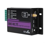 CWOQOCW SM2 WLTE Contrôleur d'alarme 2 canaux 4G SMS avec liaison Web APP pour surveillance de la température et de l'humidité Commutateur relais Noir