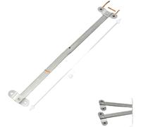 CWOQOCW Tringle de support de porte d'armoire à deux volets en acier inoxydable, 2 mm d'épaisseur avec pivot à rotule, pour portes rabattables de cuisine, bibliothèque, argent (B)