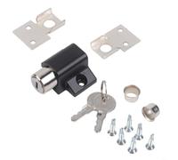 CWOQOCW Verrou de porte coulissante avec clé pour sécurité enfant, en alliage d'aluminium, entrebâilleur de sécurité pour terrasse, fenêtre, noir