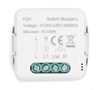 CWOQOCW Zigbee Module d'interrupteur intelligent pour application Tuya 230 V Aucun conducteur neutre nécessaire Télécommande Minuterie de regroupement ABS Blanc 392 mm (1 CH)