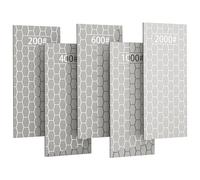 CWOVRS 5 PCS Pierres à Aiguiser Diamant, Panneau Pierre Aiguiseuse avec surface en nid d'Abeille avec Base Antidérapante pour Ciseaux Couteux Outils, de Rugueux à Ultra - Fin 200/400/600/1000/2000#