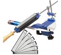 CWOVRS Aiguiseur Couteaux Manuel Professionnel, Kit d'Aiguiseurs de Couteaux à Dégagement Rapide, Système d'Affûtage de Couteaux à Angle Fixe avec Maintien Abrasif, 6 Pierres à Diamant