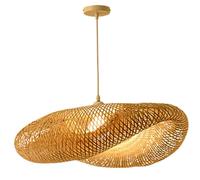 CWVYKNP Décoration Unique Pour Un Bar À Petit-déjeuner : Grandes Suspensions Pour Plafond, Luminaire Avec Abat-jour En Rotin Tressé À 2 Niveaux, Suspension Tissée À La Main Pour Îlot