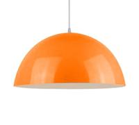 CWVYKNP Lampe Lustre Suspendue Orange-40 Cm Grandes Suspensions Au Fini Brillant Lampe Dôme en Métal Nuance Claire en Demi-Cercle De Couleur Macaron Salle À Manger, Grange, Bar, Couloir