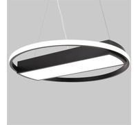 CWVYKNP Lustre LED Moderne Et Simple Suspension Géométrique Noire Créative Avec Éclairage Annulaire, Lampe De Studio Lampes De Bureau Pour Salon, Bureau Ou Réception, Adaptées Aux Hauts Plafonds