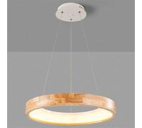 CWVYKNP Lustre Suspendu Encastré En Bois Pour Salle À Manger Suspension LED Circulaire Plafonnier Intégré À 1 Lumière Pour Îlot De Cuisine, Salon, Chambre, Bureau, Coin Lecture, Comptoir