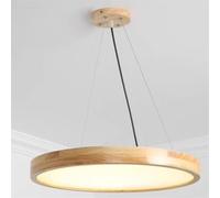 CWVYKNP Lustre Suspendu Encastré En Bois Pour Salle À Manger Suspension LED Circulaire Plafonnier Intégré À 1 Lumière Pour Îlot De Cuisine, Salon, Chambre, Bureau, Coin Lecture, Comptoir