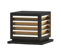 CWVYKNP Pilier Extérieur Carré Lumineux Décoration De Jardin Moderne Lampadaires E27 Luminaire Toute La Nuit Lampe De Colonne Extérieure Noire Unique Décor pour Cour, Patio, Passerelle Éclairage
