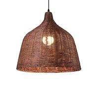 CWVYKNP Plafonnier avec Abat-Jour en Rotin pour Restaurant Lampe À Suspension Lanterne Décorative Vintage Lustres De Salle À Manger Simplicity Éclairage Industriel pour Îlot De Cuisine, Salon- Marron