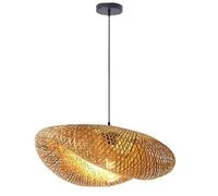 CWVYKNP Plafonnier Décoratif Unique En Osier Style Bistro Suspension Double Couche Design Nid, Lampe Suspendue Style Ferme Tropicale Pour Salle À Manger, Îlot De Cuisine, Salon