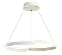 CWVYKNP Suspension Blanche Contemporaine, Design Annulaire Lustre Pour Salon, Cuisine, Hall D'entrée Suspension De Bureau LED, Fixation Au Plafond, Hauteur Réglable 119 Cm