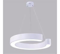 CWVYKNP Suspension Contemporaine Simple À 1 Anneau, Blanche, Abat-jour En Acrylique, Réglable, Pour Salle À Manger, Bureau Ou Plafond Haut, Blanc Froid