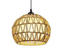 CWVYKNP Suspension En Corde De Chanvre Tressée Japonaise, Globe Lumineux En Rotin Éclairage Suspendu Rustique En Forme De Dôme Pour Îlot De Cuisine, Chambre, Bar, Couloir, Hall D'entrée