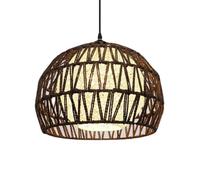 CWVYKNP Suspension En Corde De Chanvre Tressée Japonaise, Globe Lumineux En Rotin Éclairage Suspendu Rustique En Forme De Dôme Pour Îlot De Cuisine, Chambre, Bar, Couloir, Hall D'entrée