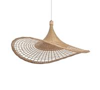 CWVYKNP Suspension Lanterne Unique En Forme De Chapeau, Style Bohème, Abat-jour En Rotin Tressé, Idéale Pour Le Salon, La Salle À Manger, La Cuisine, Un Bar Ou