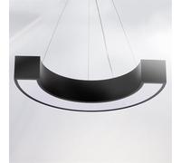CWVYKNP Suspension LED Demi-ronde Noire Sur Rail Lustre Contemporain En Forme D'anneau Simple Et Irrégulier Plafonnier Pour Placard, Entrée, Bureau, Cuisine, Bar