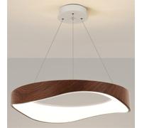 CWVYKNP Suspension Moderne LED Pour Îlot De Cuisine Lustre Simple À Anneaux Irréguliers Abat-jour Imitation Bois Pour Une Décoration Vintage : Coin Repas, Coin Lecture, Hall D'entrée, Bureau