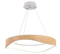 CWVYKNP Suspension Moderne LED Pour Îlot De Cuisine Lustre Simple À Anneaux Irréguliers Abat-jour Imitation Bois Pour Une Décoration Vintage : Coin Repas, Coin Lecture, Hall D'entrée, Bureau