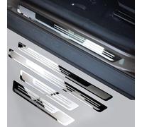 CWYLF Lot de 4 Bandes de Protection de Seuil de Porte de Voiture en Acier Inoxydable pour Clio 5 2019-2022 2023 2024, Plaques de Seuil Garnitures de Pédales de Bienvenue,A