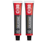 CX80 Silicone noir à haute température - Joint élastique durable pour des températures de -65 °C à +380 °C - Pour la construction, l'automobile et l'industrie - Résistant aux huiles, à l'essence et