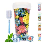 CXINLky Gobelet de peinture diamant DIY, 470 ml, bouteille d'eau avec brosse de nettoyage, gobelet réutilisable sans BPA pour eau, café glacé, smoothies, jus, boissons chaudes-05