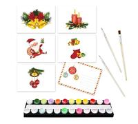 CXINLky Lot de 5 cartes postales à peindre par numéros avec enveloppes, motif 5D, motif floral, carte de vœux pour la famille, les amoureux, les amis, Noël 07