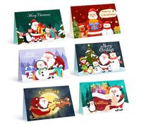 CXINLky Lot de 6 cartes de vœux de Noël à peindre par numéros, peinture 5D par numéros, motif floral, carte de vœux pour la famille, les amoureux, les amis, Noël 01