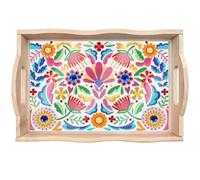 CXINLky Plateau de service DIY Diamond Painting - Plateau de petit-déjeuner avec poignées - Plateau en bois Crystal Art - Plateau de cuisine - Plateau diamant - 13 fleurs