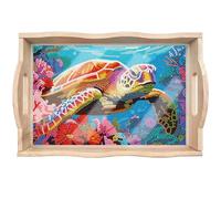 CXINLky Plateau de service DIY Diamond Painting - Plateau en bois - Plateau de petit-déjeuner - Plateau de service avec poignées - Peinture diamant - Plateau de service - Plateau de cuisine - 03