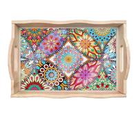 CXINLky Plateau de service DIY Diamond Painting - Plateau petit-déjeuner plateau de service avec poignées - Peinture diamant Crystal Art - Plateau en bois - Plateau de cuisine - Plateau de peinture