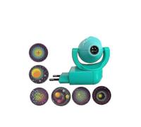 (Cyan) Star Moon Animal Projector Led Projector 6 Images Sensor Eu Plug Night Light For Kids Baby Bedroom Decoration