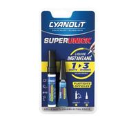 CYANOLIT SUPERUNICK GLUE LIQUIDE INSTANTANE 3045203001154 PLASTIQUE DIFFICILE AUTO MOTO COLLE + PRIMAIRE BRICOLAGE REPARER REPARATION MAISON ART COMASOUND KARTEL CSK ONLINE