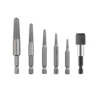 Cyberwork Set d'extracteurs de vis 6 pièces, Extracteur de vis gauche avec porte-embout à changement rapide, pour endommagées & bloquées, Convient de 4 à 18 mm