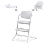 Cybex Chaise haute Lemo 2 – 3 en 1, ergonomique, réglable, blanc, avec set bébé et plateau