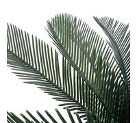Cycas Palmier artificiel de 125 cm de hauteur avec 76 feuilles en plastique et bois avec pot - Plante verte artificielle facile d'entretien pour salon, bureau et balcon debout - Réaliste et durable