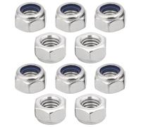 cyclingcolors 10x Ecrou Frein Hexagonal Acier Inoxydable A2 DIN 985 ISO 10511 Ecrous Hexagonaux Autobloquant Blocage Nylon pour Vis Boulons Contre Écrous à filetage Métrique, M8
